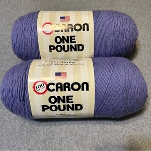 Caron 1 pound lavender blue yarn 2 Skeins